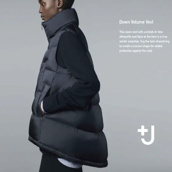 Uniqlo and J+ Jill Sanders collab oversized navy down puffer vest NWT - Picture 2 of 15
